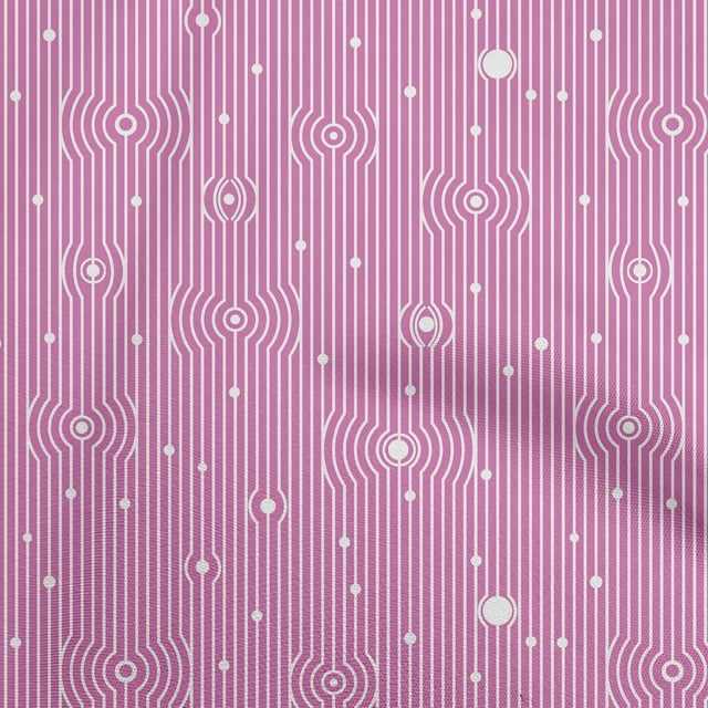 oneOone Tissu Popeline de Coton Sergé Rose Fuchsia Rayures Tissu pour Robe Tissu Imprimé au Mètre 56 Pouces de Large
