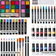 thumbnail image 4 of 175pcs Deluxe Art Set With 2 Drawing Pads, Crayons, Acrylic Paints, Colored Pencils Set In Wooden Case, Professional Art Kit, Paint Supplies, Gift, Christmas & Halloween, Back To School, 4 of 12