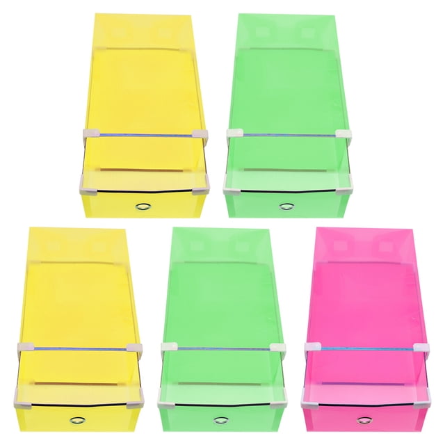 5Pcs Clear Shoe Boxes Stackable Sneaker Containers For Living Room Storage