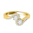 thumbnail image 2 of Mauli Jewels Engagement Rings for Women 1/2 Carat Two Stone Diamond Engagement Ring Crafted 4 prong 14k Yellow Gold, 2 of 7