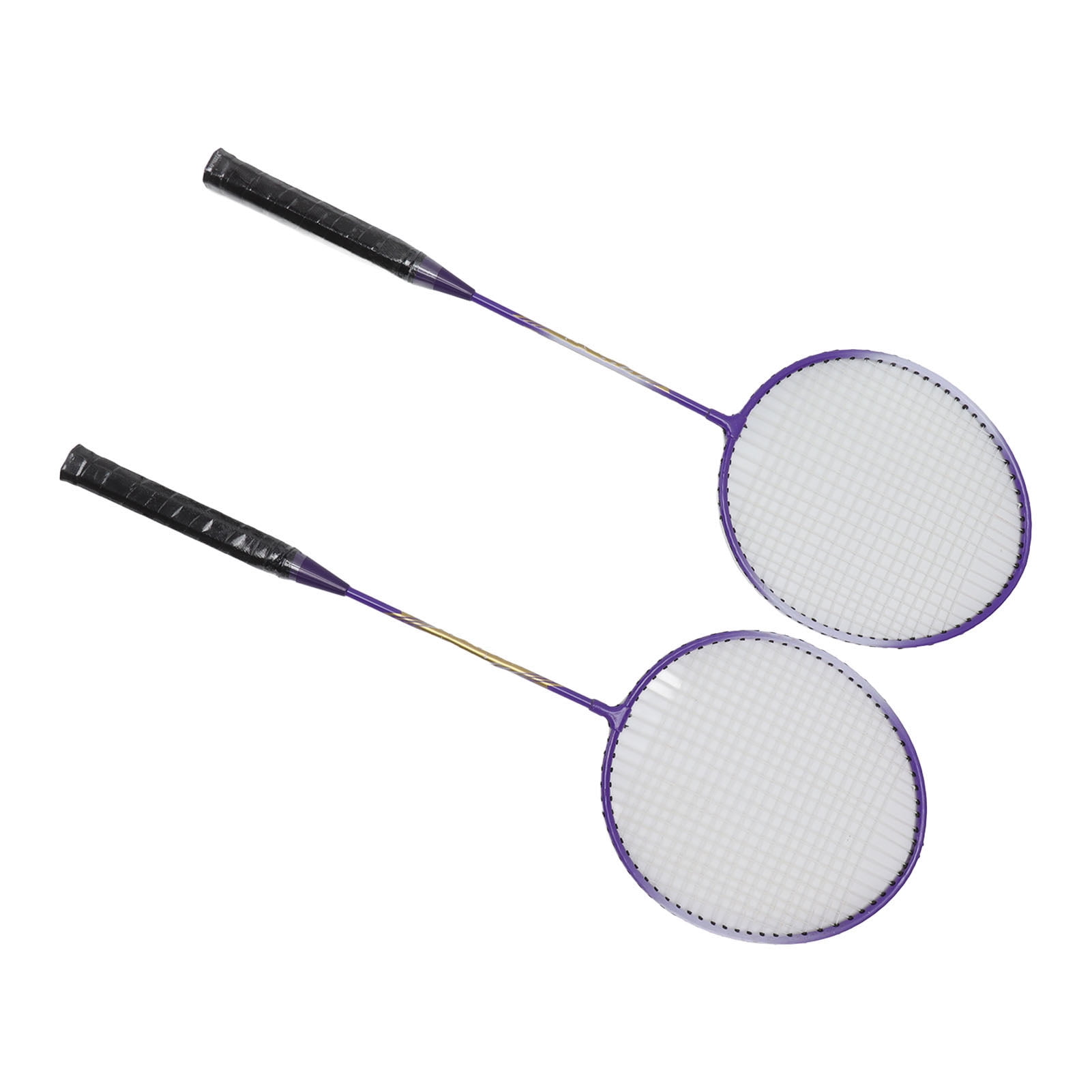 YAHHU 2 Pcs Badminton Racket Set Ferroalloy Skidproof Handle Portable Badminton Racquets for Beginner Students Professional Indoor Outdoor Sports Training Purple