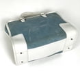 thumbnail image 2 of Pre-Owned LOEWE Amazona 32 Logo Anagram Handbag in Light Blue and White Suede for Women, 2 of 9