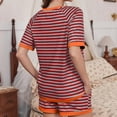 thumbnail image 3 of Summer Akafmk Women's Summer 2 Piece Outfits Lounge Sets,Round Neck Short Sleeve T-Shirts and Wide-Leg Shorts with Pockets Stripe Color Women Sets Clothing Outfit, 3 of 3