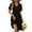 Black, variant on UVN Summer Dresses for Women Short Sleeve V Neck A-Line Midi Dress Boho Beach Floral Print Sundress