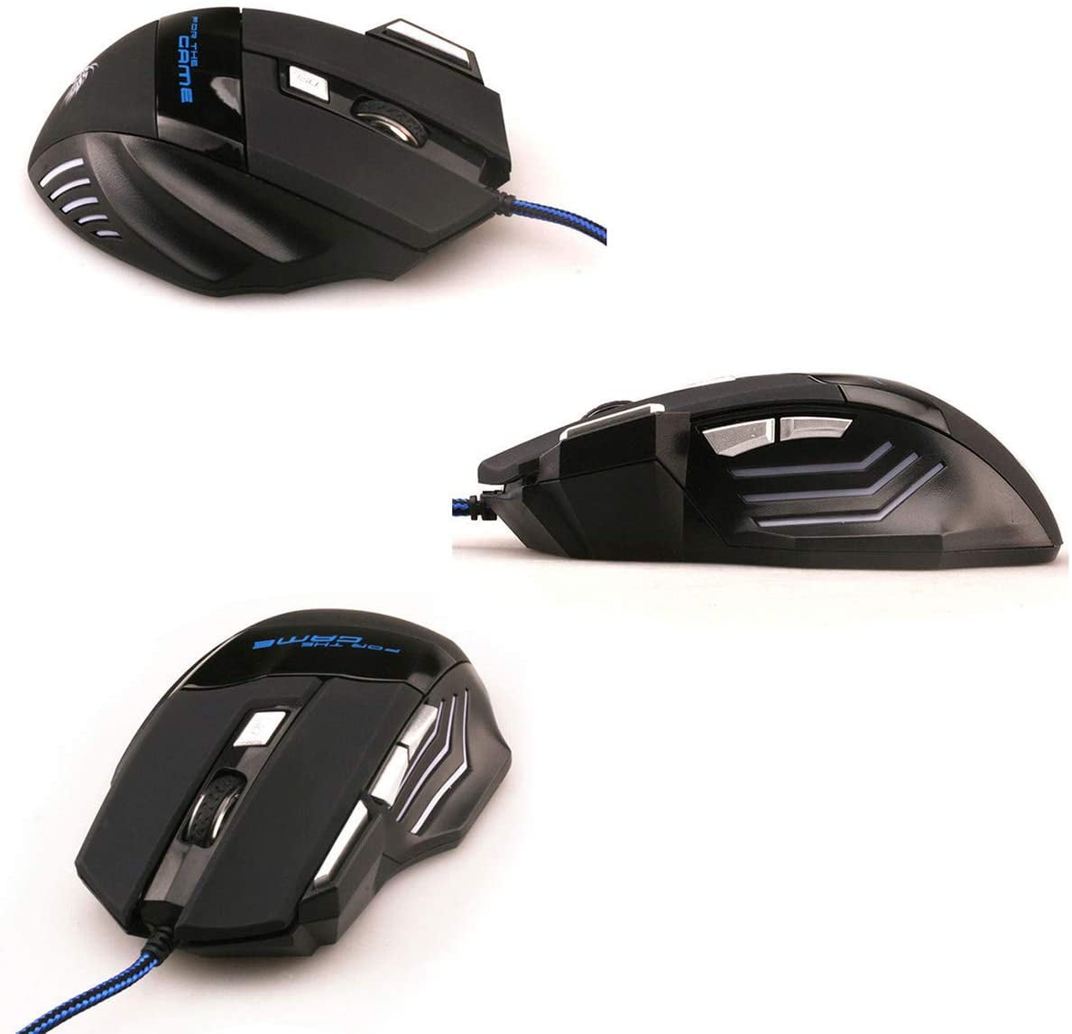 3-button PC Mouse Wired, Ergonomic USB Computer Mouse White, LED Backlit USB Gaming Mouse Computer Laptop