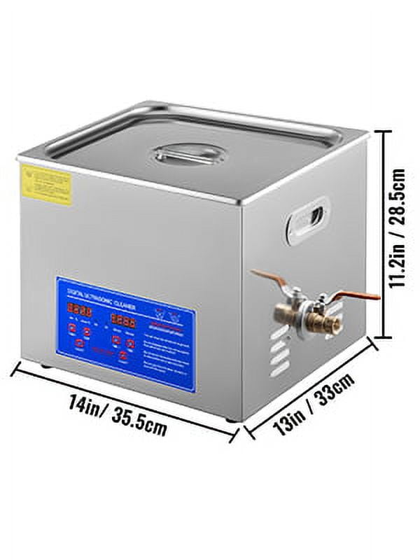KFFKFF 15L Ultrasonic Cleaning Machine Professional Lab Ultrasonic Cleaning Machine Jewelry Ultrasonic Jewelry Eyeglass Commercial Industrial with Digital Heater Timer Basket