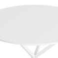 thumbnail image 5 of 42.13'' Modern Cross Leg Round Dining Table, White Top Occasional Table, Two Piece Removable Top, Matte Finish Iron Legs, 5 of 7