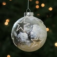 thumbnail image 3 of Northlight 4" Frosted and Starred Glass Christmas Ornament - Silver, 3 of 3