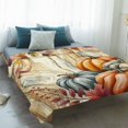 thumbnail image 4 of Pumpkins Abstract Blanket Soft Cozy Warm Throw Blanket for Couch, Plush Fuzzy Flannel Fleece Blankets for Sofa, Thanksgiving Maple Leaves Vintage Bed Blankets Lightweight Gifts for Women, 50"x80", 4 of 9