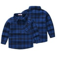 thumbnail image 3 of WOLLED Boys Girls Casual Long Sleeve Plaid Shirt Kids Toddler Button down Lapel T-Shirt Tops Youth Fashion Versatile Tees Tops for 1-12Y, 3 of 10