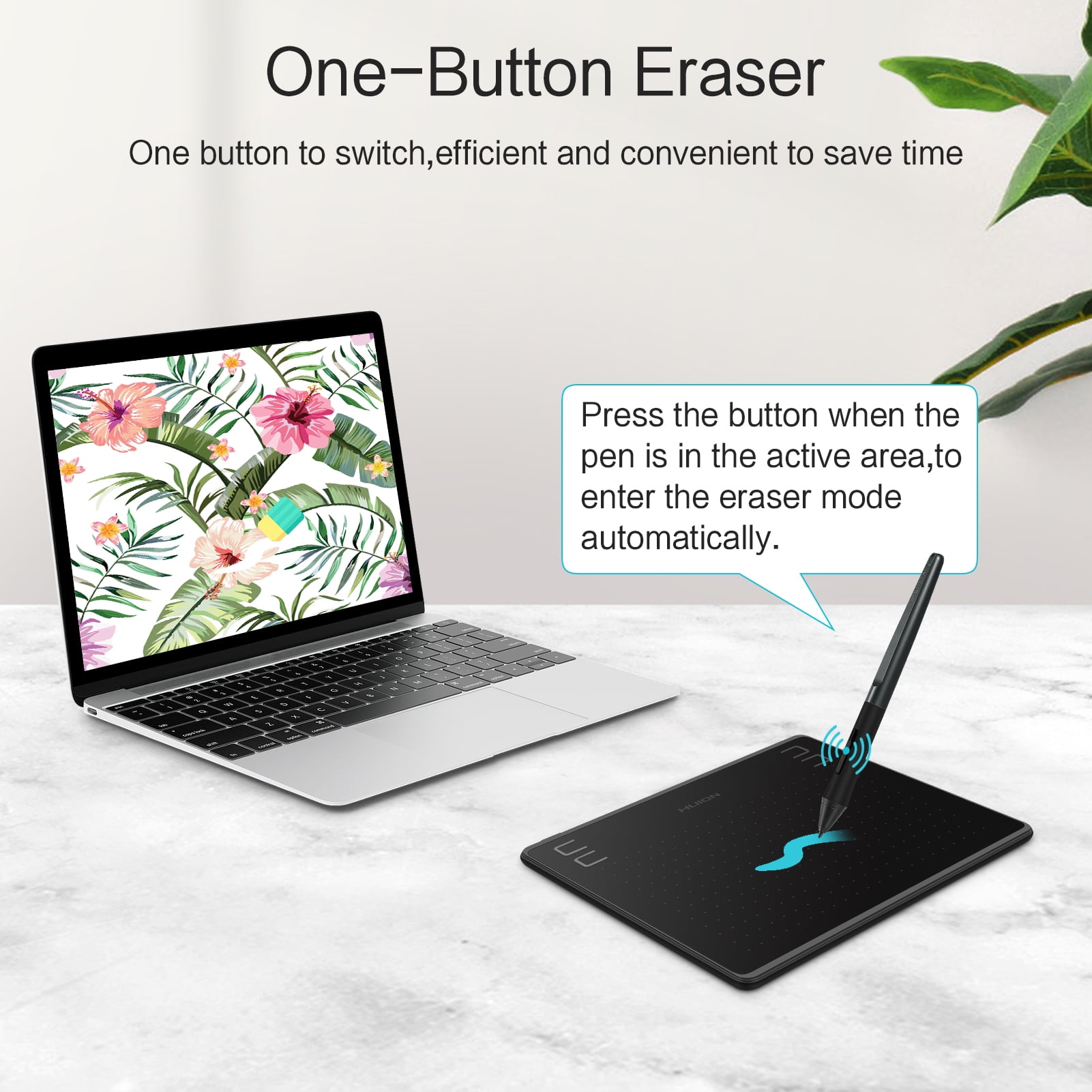 Huion HS64 Graphics Drawing Tablet x inch Active Area 8192