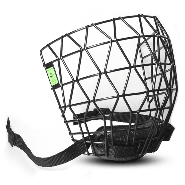 Powertek Cage de Ringuette V3.0 _ Protection du Visage Certifiée CSA _ Aîné/grand/noir