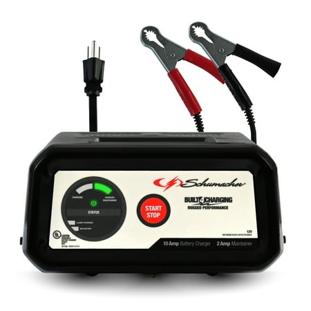 Schumacher Electric 10A Car Battery Charger and Maintainer, 2-in-1 Solution, 12V Sport, Auto, and Marine Batteries, SC1282