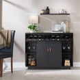 thumbnail image 3 of Bowery Hill Modern Wood Multi-Storage Buffet Cabinet in Black, 3 of 6