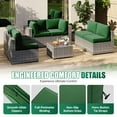thumbnail image 5 of Clouddwell 14-Piece Outdoor Cushion Set for 6-Seat Wicker Sectional - Waterproof, High-Resilience Foam (Green), 5 of 7