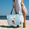 thumbnail image 3 of Wukai Puppy Licks Nose Print Zipper Bag,large Beach Tote Bag,Waterproof Sandproof Bag,Grocery and Picnic Tote Travel Bag, 3 of 5