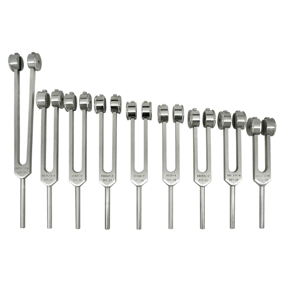 Chakra Tuning Forks Set of 9 Weighted