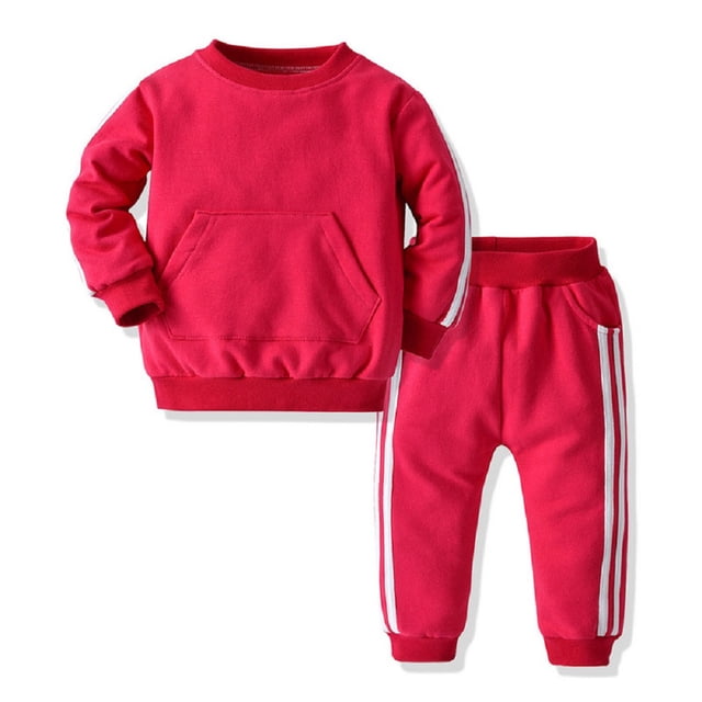 KYAIGUO Ensemble de Chandail en Molleton pour Bébé Filles Garçons Ensemble de Survêtement Décontracté 2 Pcs Automne Col Rond Manches Longues