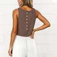 thumbnail image 4 of Women's Tanks Women's Sleeveless Round Neck Casual Layering Tank Cami Tops for Women Brown M, 4 of 4