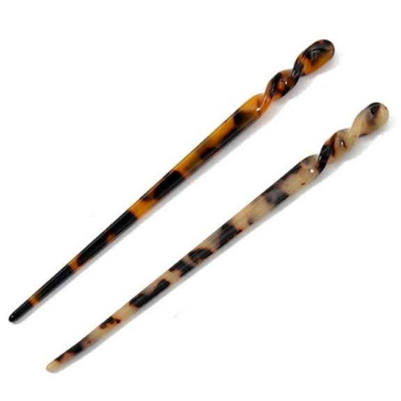 2 Pcs Hair Sticks for Women,Acetate Hair Sticks,Fashion Updo Hair Accessories,Retro Long Hair Sticks,Tortoise Shell Hairpin Chopsticks (Brown)