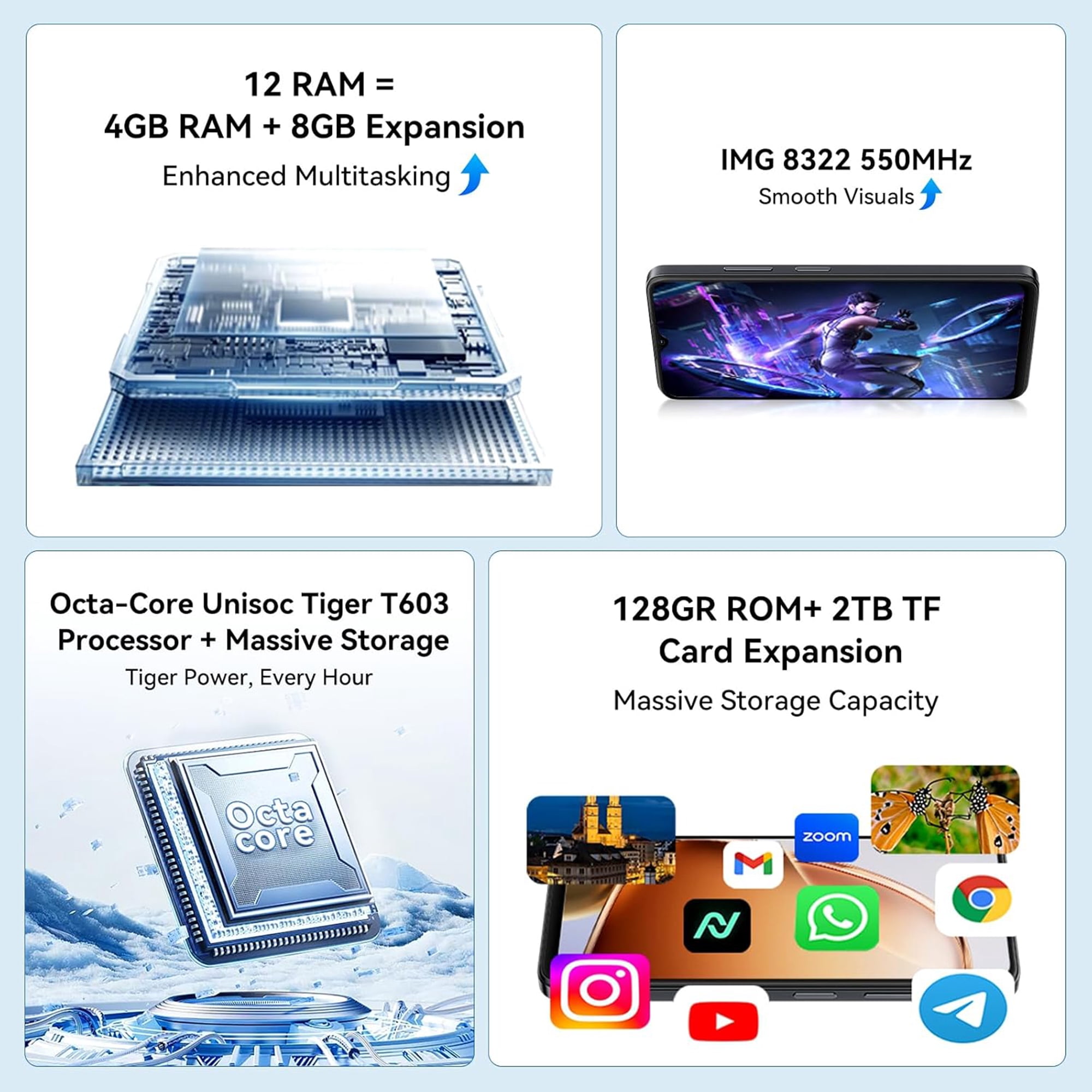 Blackview Wave 9C Unlocked Android Phones,Android 15 Cell Phone Unlocked,12+128GB 6.56" Smartphones,13MP+8MP,5000mAh,Fingerprint/Face ID, Blue