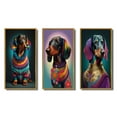 thumbnail image 2 of Designart "Dachshund in Rainbow Designer Sweater IV" Animals Dog Daschund Framed Wall Art Set Of 3 - Multicolor Dog Daschund Frame Gallery Wall Set For Home Decor, 2 of 6
