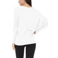 thumbnail image 3 of Women's Solid Long Sleeve Jersey Dolman Style Boat Neck Casual Tee Top S-3XL, 3 of 3