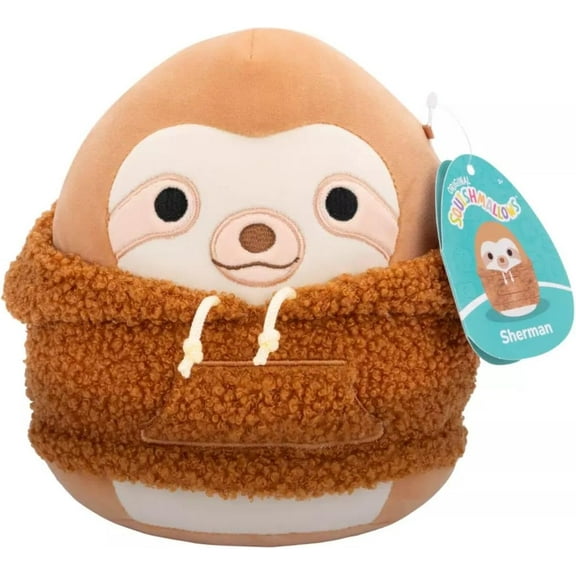 Squishmallows Sherman The Sloth 7.5 Inch Squad Plush- Official Jazwares Stuffed Animal Toy - Add to Your Squad - Gift for Kids, Girls & Boys