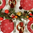 thumbnail image 6 of Wovilon Christmas Placemats Round PVC Placemats Snowflake Placemats Red Frosted No Slip Placemats Suitable For Festive Kitchen Tables, 6 of 6
