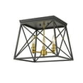 thumbnail image 5 of Z-Lite 447F14-MB-OBR Trestle 3 Light 14" Wide Semi-Flush Ceiling Fixture - Matte Black /, 5 of 5