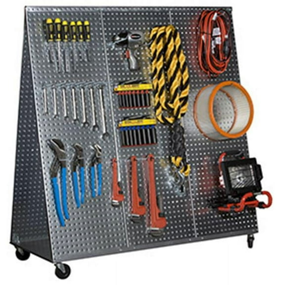 Alligator Board WOWCART48 48 in. L A Frame Metal Pegboard Wow Tool Cart/Wheels