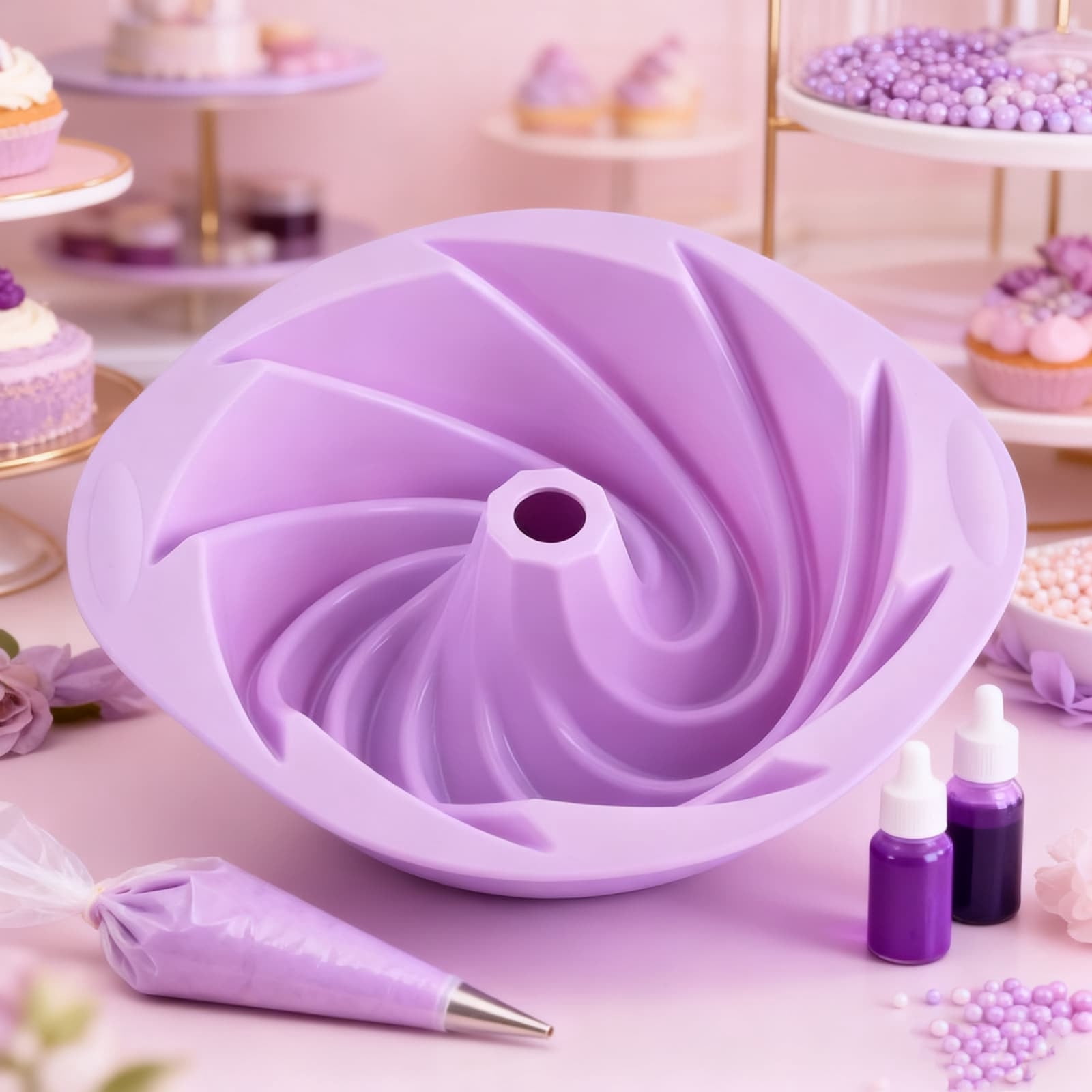 Aodebiao Food-Grade Silicone Bread Mold Chiffon Cake Mold Non-Stick Baking Molds Reusable Flexible Silicone Bakeware Kitchen Tools Pastry Dessert Molds