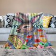 thumbnail image 2 of Orinice Bunny Warm Lightweight Blanket Soft Fleece Blankets for All Seasons, Throw Blanket Living Rooms Sofa Decor Cow Gifts Blanket, Excellent Hand Feel Blanket, Easter Gifts 60x80in, 2 of 6