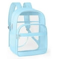 thumbnail image 3 of CoreLiving Heavy Duty Clear Backpack, Durable See Through Transparent Bookbag for College & Travel, Large Capacity Stadium Approved Clear Bag for Adults with Reinforced Strap, Blue, 3 of 9