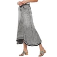 thumbnail image 2 of High Waist Women Casual Long Denim Skirt, 2 of 5