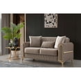 thumbnail image 6 of Velvet Upholstered, Square Arms - Seamlessly Turns to Bed - For Daily Use in Living - Gold Detailing for Sophistication, 6 of 6