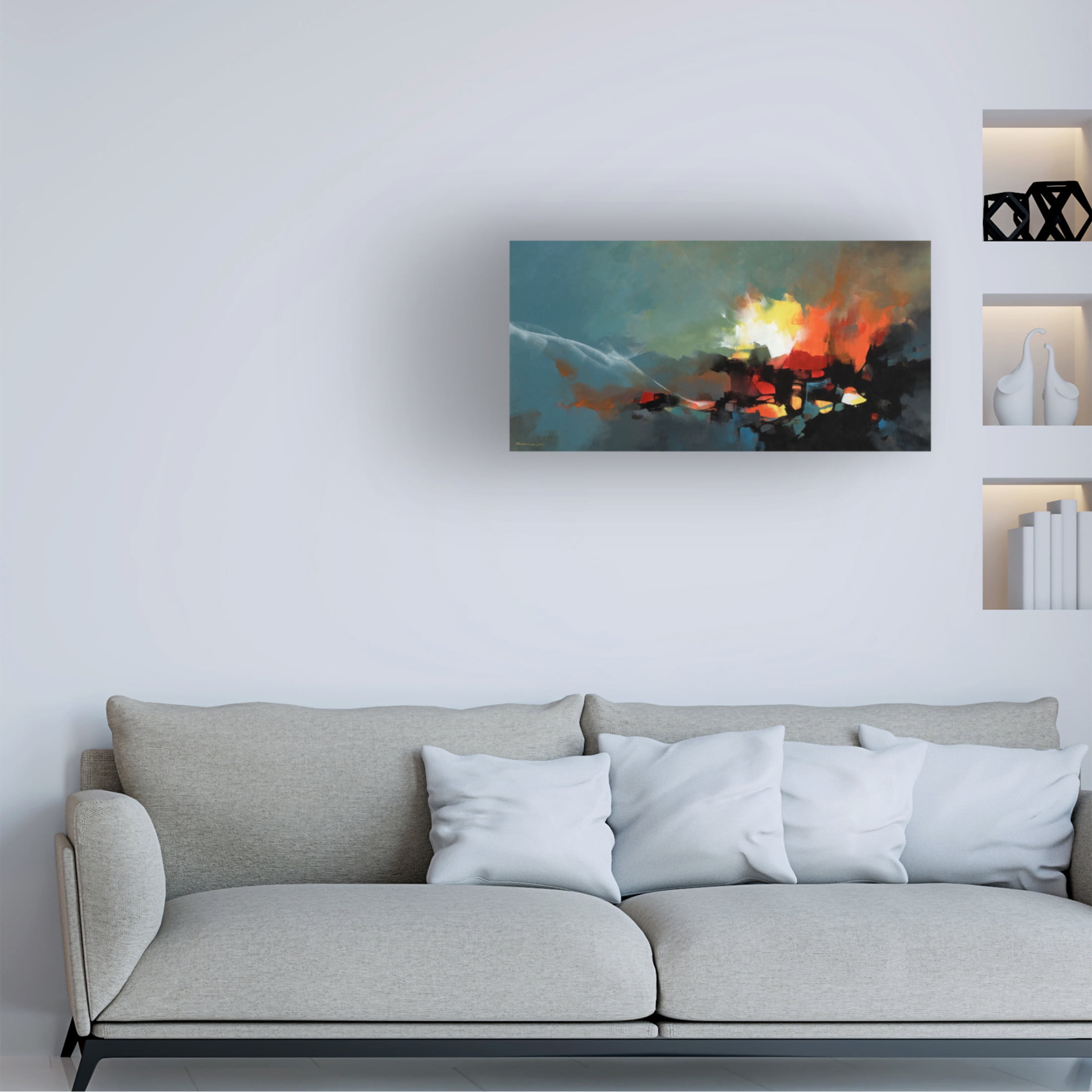 Canvas Wall Art - Thomas Leung 'Explorations I' Wall Art for Living Room, Bedroom, or Office Décor by Trademark Fine Art - 19 x 10 Inches