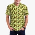 thumbnail image 3 of Balery Avocado Printed Men’s Short Sleeve Polo Shirt, Midweight Men's Shirt,Golf Polo shirts -, 3 of 9