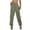 Green, variant on Womens Pants Retro High Waist Loose Wide Leg Cargo Trousers Lightweight Breathable for Casual Wear Black L