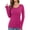 rose red-S, variant on Women's Long-Sleeved Round Neck Rayon Slim Fit Stretch Base Layer T-Shirt Top