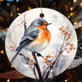 thumbnail image 4 of Christmas Ornament Snowy Tree Branch Winter Nature Scenery Cute Birds Customized Round Ceramic Ornament Birds on Branch Christmas Personalized Christmas Ornaments Xmas Gift, 4 of 8