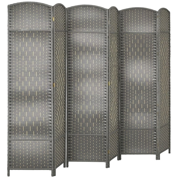 Alvantor Freestanding Room Divider, 6-Panel Privacy Screen, Mixed Gray 94.5"x70.9"