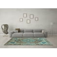 thumbnail image 3 of Ahgly Company Indoor Square Persian Light Blue Traditional Area Rugs, 6' Square, 3 of 4