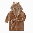thumbnail image 4 of Gibobby Boys Girls Kids Flannel Bathrobe,Soft Hooded Sleep Robe with Waist Tie,Cozy Cartoon Pattern,for Boys Girls 2T 3T 4T 5T 6T 7T 8T ,All-Season Loungewear Toddler Pajamas,Brown,Size 5-6T, 4 of 9