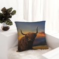 thumbnail image 6 of Pofeuu Yak Print Double-sided plush pillowcase Square Throw Pillow Covers Pillows Cover for Living Room Bedroom Sofa Couch Cushion Cover（No pillow core）-20"x20", 6 of 7