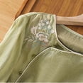 thumbnail image 6 of Women's 3/4 Sleeve Tops Plus Size Solid Embroidered Round Collar Summer Top, 6 of 9