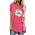 thumbnail image 1 of Pompotops Femmes Mode Casual Chemises Manches Courtes Tee Tops Tunique Blouse, 1 of 4