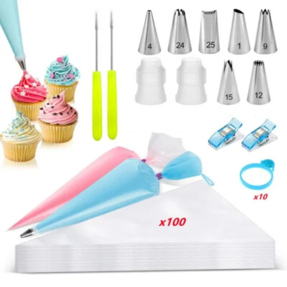 Piping Bags And Tips Set - 100 12Inch Disposable Pastry Piping Bags For Cookies
