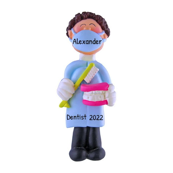 Personalized Dentist Christmas Ornaments 2024 - Custom Male Dental Assistant Healthcare Ornaments