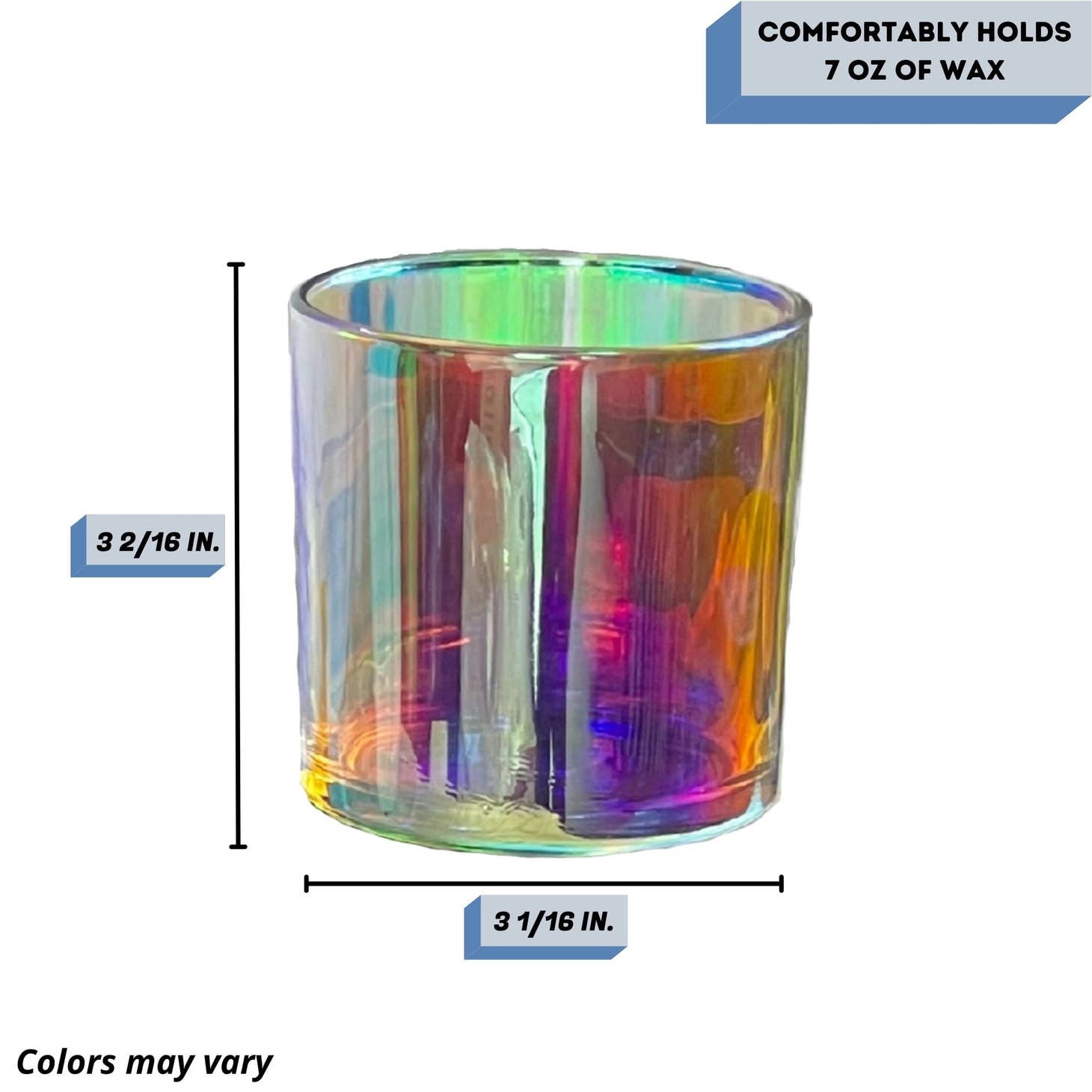9.5 oz. Monticiano Iridescent Chromaflair Empty Candle Jar candle vessels for DIY candle-making projects (Box of 48)